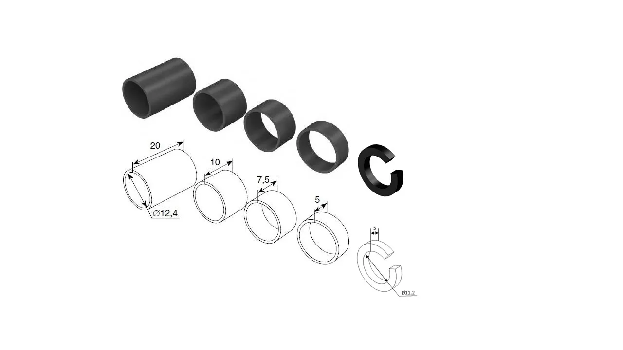 Комплект втулок распорных пластиковых