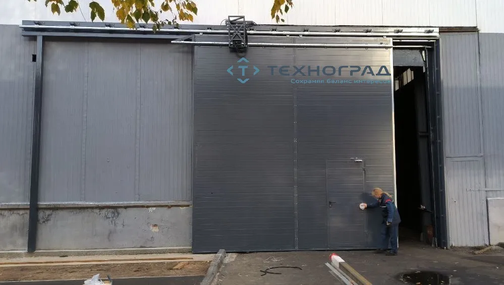Промышленные откатные ворота утепленные Техноград ОС-1
