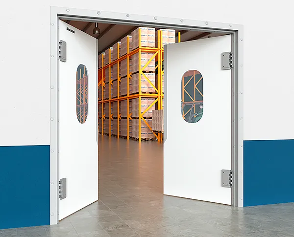 Пластиковые маятниковые двери