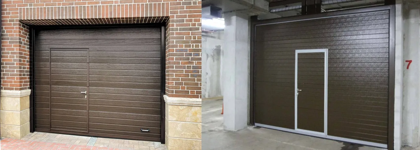 Секционные ворота RSD02 с калиткой