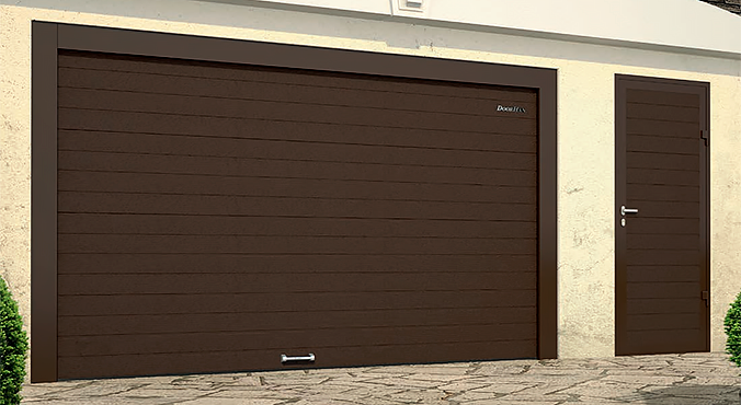 Подъемные ворота в гараж DoorHan коричневые