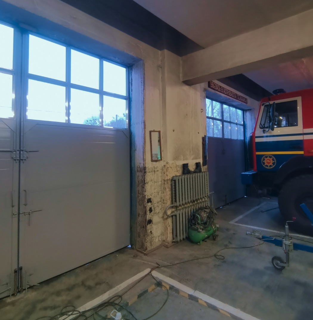 Ворота распашные 3500х3650 в сером цвете