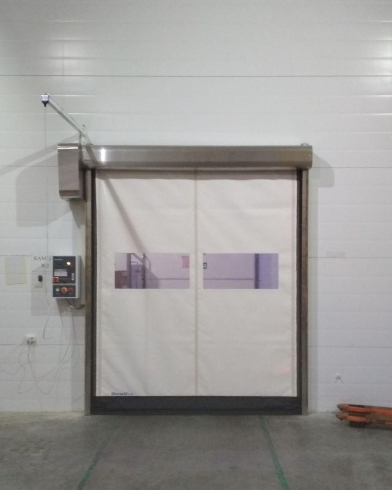 Скоростные спиральные ворота ПВХ для производственного здания