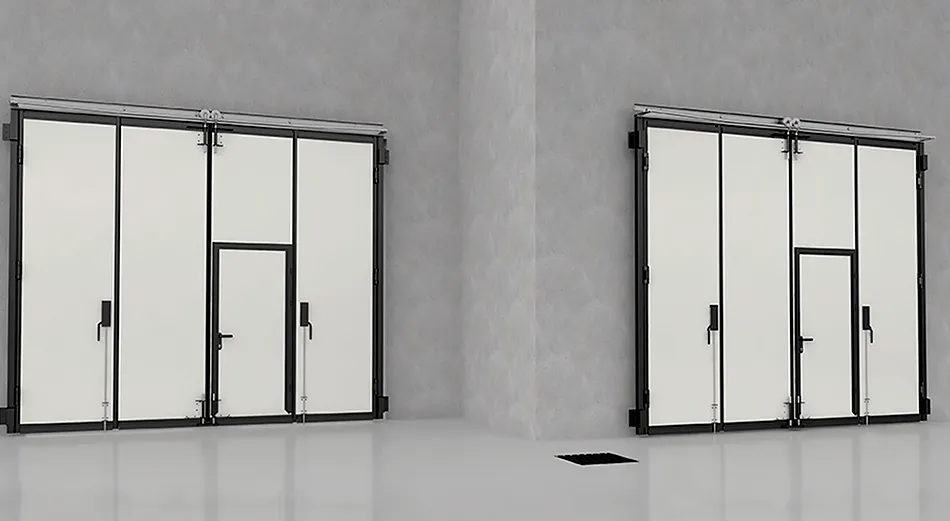 Складные ворота без нижней направляющей