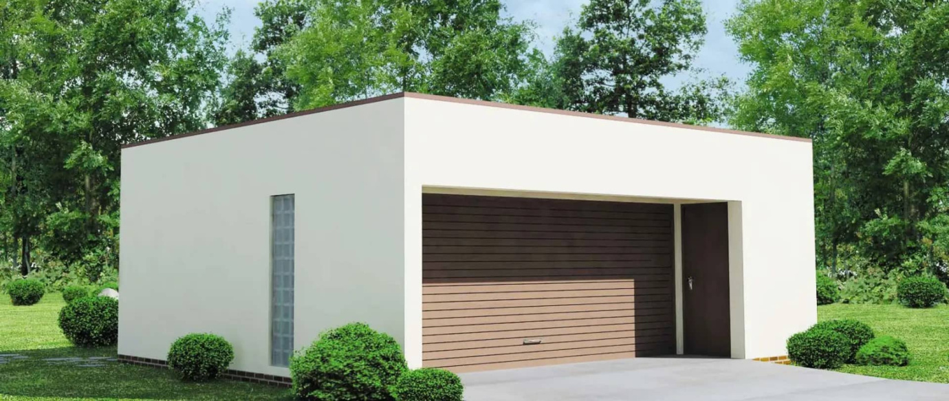 Рендер нового гаража с секционными воротами от ТЕХНОГРАД Рендер нового гаража с секционными воротами от ТЕХНОГРАД